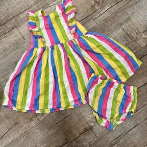 Zunie Girl Toddler Ruffled Sleeveless Cotton Dress w/ Bloomers 12M